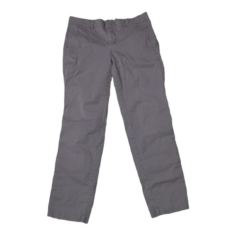 VINCE Stretch Twill Boyfriend Pants Slim Ankle Chino Trousers in Gray size 6